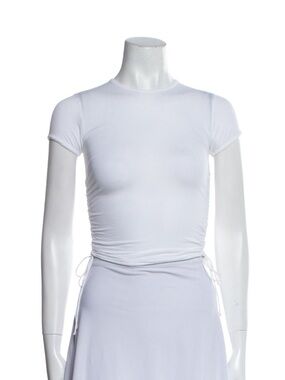 ARE YOU AM I White Short Sleeve Ruched Kent Tee